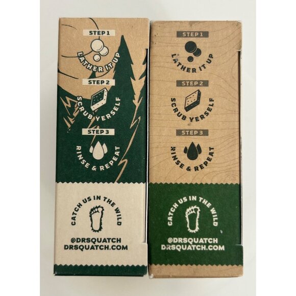 4 Bars Dr. Squatch Men's Natural Soap Snowy Pine Tar & Pine Tar New in Boxes - Picture 3 of 6